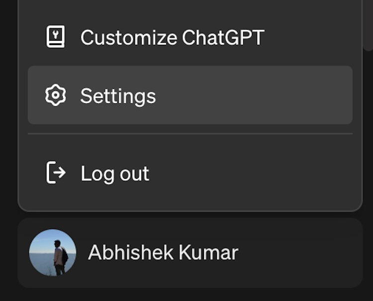 Log out of all devices from the ChatGPT setting