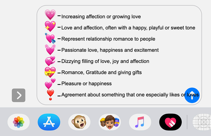 Emoji secrets: what do hearts of different colors mean???